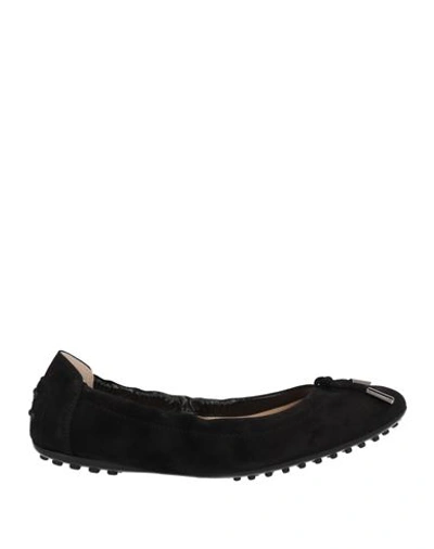 Tod's Woman Ballet Flats Black Size 7.5 Leather