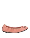 Tod's Woman Ballet Flats Pastel Pink Size 8 Leather