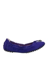 Tod's Woman Ballet Flats Blue Size 7.5 Leather