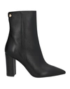 Baldinini Woman Ankle Boots Black Size 11 Soft Leather In Black