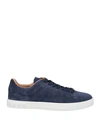 Tod's Man Sneakers Navy Size 8.5 Leather In Navy Blue