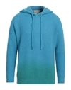 120% Lino Man Sweater Turquoise Size Xs Mohair Wool, Polyamide, Linen, Cashmere, Wool In Blue