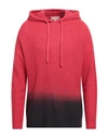 120% Lino Man Sweater Tomato Red Size L Mohair Wool, Polyamide, Linen, Cashmere, Wool In Tomato Red