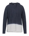 120% Lino Man Sweater Navy Size L Mohair Wool, Polyamide, Linen, Cashmere, Wool In Navy Blue