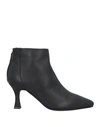 Baldinini Woman Ankle Boots Black Size 11 Soft Leather In Black