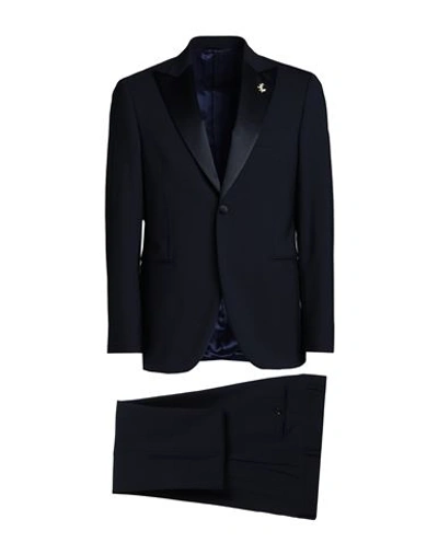 Tombolini Man Suit Midnight Blue Size 40 Virgin Wool, Elastane