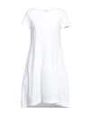 European Culture Woman Short Dress Ivory Size Xxl Cotton In White