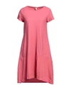 European Culture Woman Mini Dress Antique Rose Size M Cotton In Pink