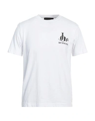 Richmond Man T-shirt White Size M Cotton, Lycra