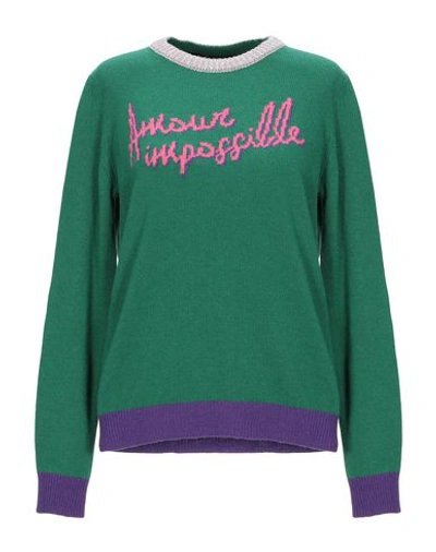 Pinko Uniqueness Woman Sweater Green Size L Polyamide, Viscose, Wool, Cashmere