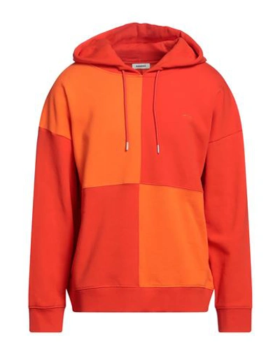 Sandro Man Sweatshirt Orange Size L Cotton, Elastane, Viscose, Polyester
