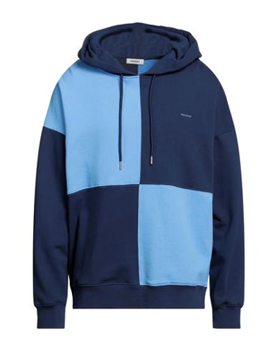 Sandro Man Sweatshirt Sky Blue Size Xs Cotton, Elastane, Viscose, Polyester In Blue