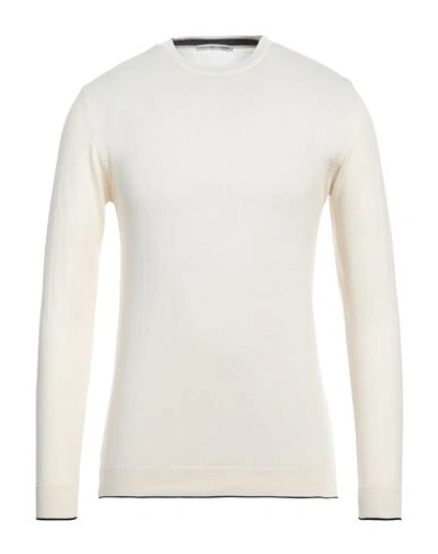 Grey Daniele Alessandrini Man Sweater Cream Size 38 Cotton In White