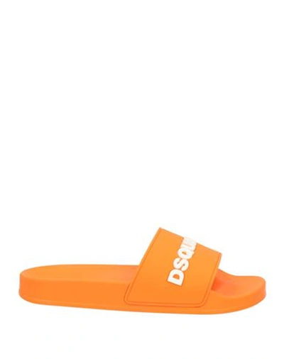 Dsquared2 Woman Sandals Orange Size 9 Rubber