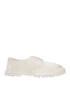 Marsèll Woman Lace-up Shoes Light Grey Size 8 Leather In White