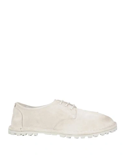 Marsèll Woman Lace-up Shoes Light Grey Size 8 Leather In White