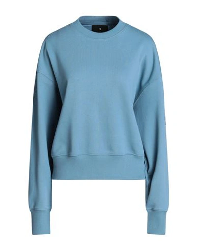 Y-3 Woman Sweatshirt Slate Blue Size M Organic Cotton, Elastane