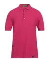 Drumohr Man Polo Shirt Fuchsia Size L Cotton, Linen In Pink