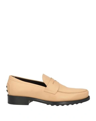 Tod's Man Loafers Beige Size 8.5 Leather