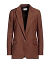 Vicolo Woman Suit Jacket Brown Size S Polyester