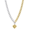 ADORNIA WATER RESISTANT CRYSTAL HEART TENNIS CHAIN NECKLACE GOLD
