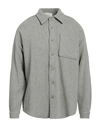 American Vintage Man Shirt Light Grey Size M/l Wool, Polyamide, Polyester