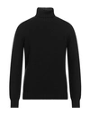Filippo De Laurentiis Man Turtleneck Black Size 44 Merino Wool In Black