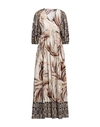 NO-NÀ NO-NÀ WOMAN MAXI DRESS BEIGE SIZE L COTTON