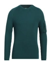 C.p. Company C. P. Company Man Sweater Deep Jade Size 46 Wool, Acrylic In Green