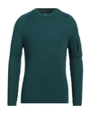 C.p. Company C. P. Company Man Sweater Deep Teal Size 44 Wool, Acrylic In Green