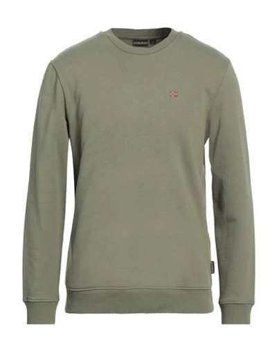 Napapijri Man Sweatshirt Military Green Size Xxl Cotton, Polyester