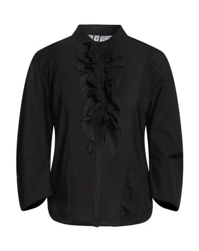 European Culture Woman Shirt Black Size Xl Cotton, Rubber