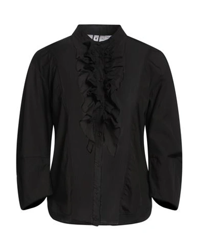 European Culture Woman Shirt Black Size S Cotton, Rubber