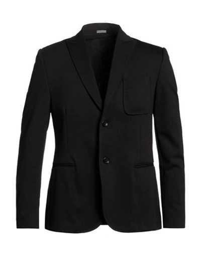 Daniele Alessandrini Homme Man Blazer Black Size 38 Cotton, Polyamide, Elastane In Black