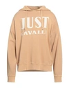 Just Cavalli Man Sweatshirt Beige Size Xl Cotton, Elastane In Beige