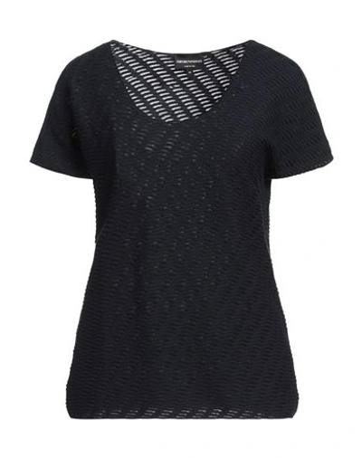 Emporio Armani Woman T-shirt Midnight Blue Size 8 Viscose, Polyester
