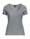 Emporio Armani Woman T-shirt Sky Blue Size 12 Viscose, Polyester