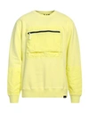 Nemen Man Sweatshirt Yellow Size L Cotton, Nylon