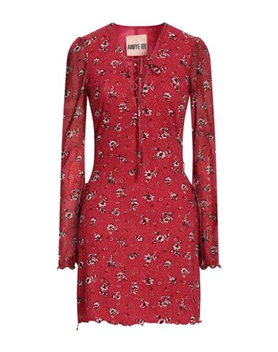 Aniye By Woman Mini Dress Red Size 10 Polyester, Metallic Fiber