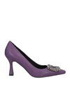 Bibi Lou Woman Pumps Purple Size 10 Soft Leather