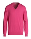 Cruciani Man Sweater Fuchsia Size 44 Cotton In Pink