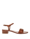 Ferragamo Woman Sandals Tan Size 10 Calfskin In Brown