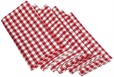 Dii Small Check Napkin (set Of 6) In Red
