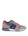 Hogan Man Sneakers Khaki Size 9 Leather, Textile Fibers In Beige