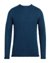 120% Lino Man Sweater Blue Size L Mohair Wool, Polyamide, Linen, Cashmere, Wool