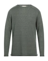 120% Lino Man Sweater Military Green Size Xl Mohair Wool, Polyamide, Linen, Cashmere, Wool In Green