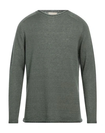 120% Lino Man Sweater Military Green Size Xxl Mohair Wool, Polyamide, Linen, Cashmere, Wool