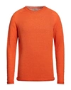 120% Lino Man Sweater Orange Size Xl Mohair Wool, Polyamide, Linen, Cashmere, Wool