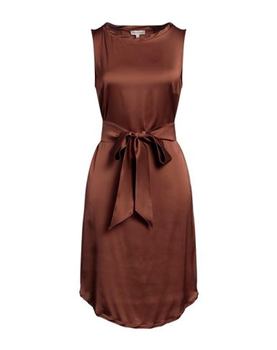 Camicettasnob Woman Midi Dress Brown Size 8 Viscose, Elastane