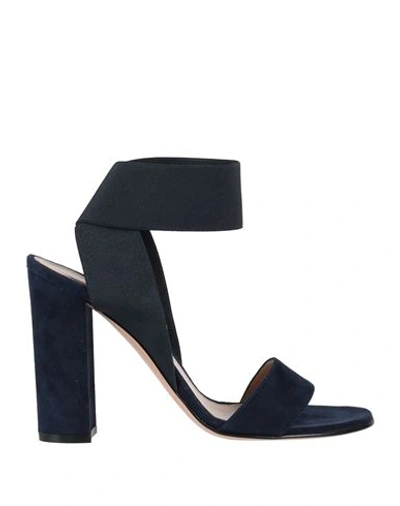 Gianvito Rossi Woman Sandals Midnight Blue Size 8 Soft Leather